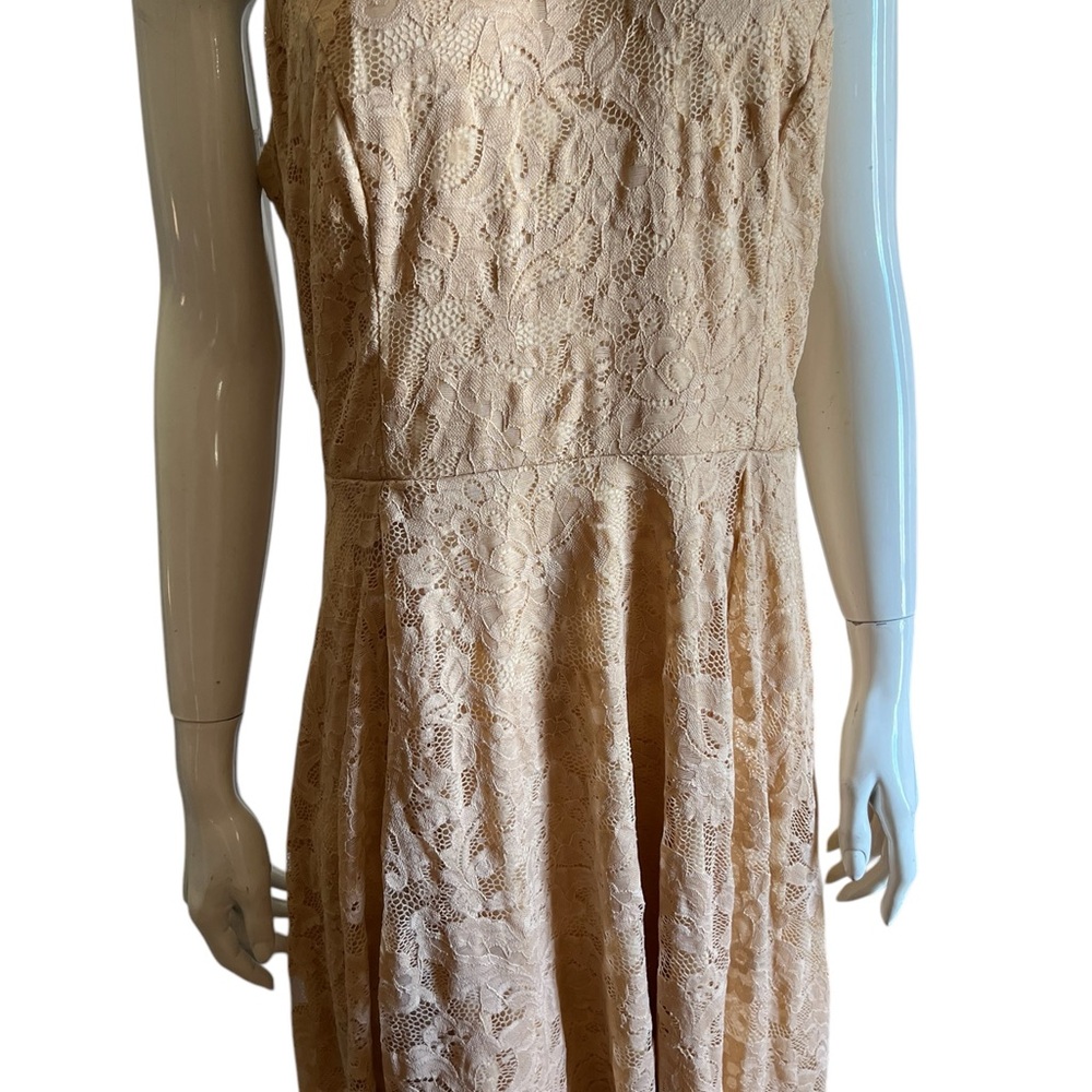 NWT Dressystar Women’s Elegant Beige Lace Midi Dress SZ 3X 🩷 - Picture 4 of 16
